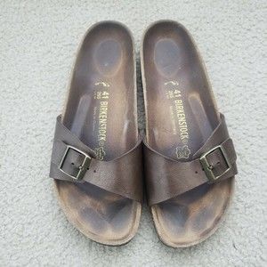 Womens Birkenstock Metallic Brown Madrid Sandals Size 41
